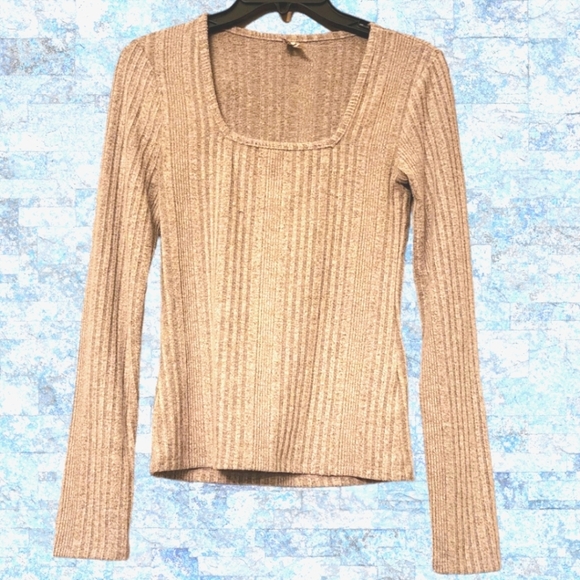 🎁MUDD Square Neck Gray Knit Long Sleeve Sweater-Size S - Picture 3 of 13